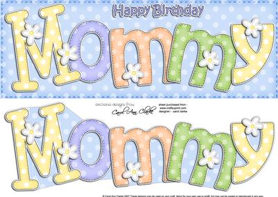 Large Dl Birthday Mommy Quick Card N 3D Decoupage