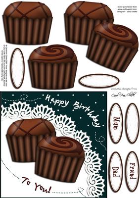 Birthday Chocolates Quick Card N 3D Decoupage
