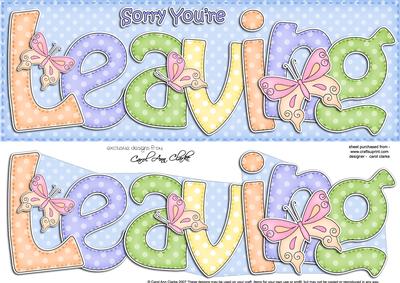 Sorry You're Leaving Large Dl with 3D Decoupage