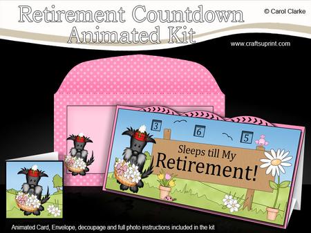 3D Scottie Dog Sleeps Till Retirement Countdown Moveable