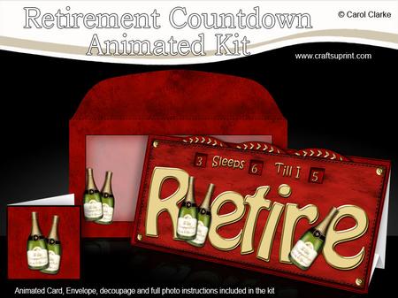 3D Champagne Sleeps Till Retirement Countdown Moveable