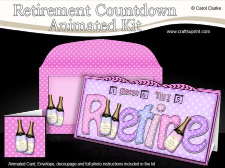 3D Champagne Sleeps Till Retirement Countdown Moveable