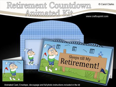 3D Golfing Bert Sleeps Till Retirement Countdown Moveable