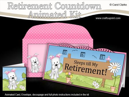 3D Westie Dog Sleeps Till Retirement Countdown Moveable