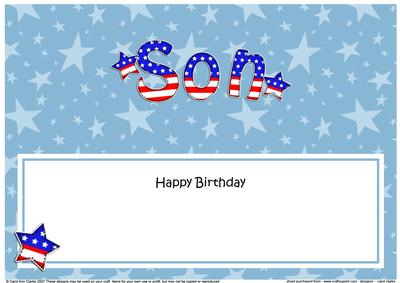 Usa Flag Birthday Son Large Dl Matching Large Dl Insert