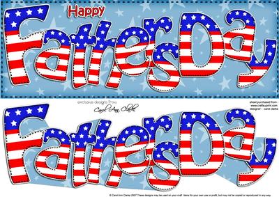 Usa Flag Fathers Day Large Dl Quick Card 3D Decoupage