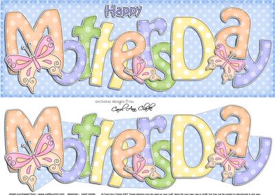 Large Dl Mothers Day Card & 3D Decoupage