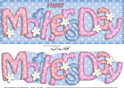 Large Dl Mothers Day Card & 3D Decoupage