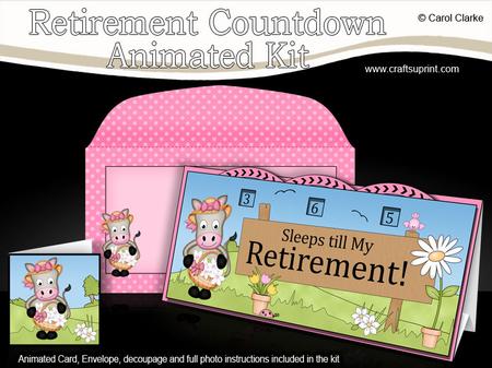 3D Gigi Horse Sleeps Till Retirement Countdown Moveable Card