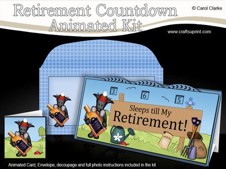 3D Scottie Dog Sleeps Till Retirement Countdown Moveable