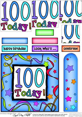 100th Birthday Quick Card with Pyramage