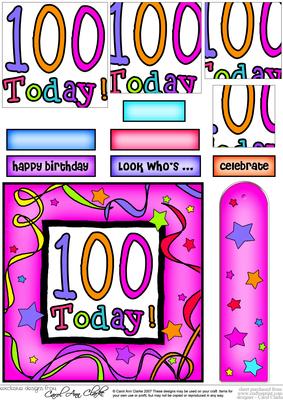 100th Birthday Quick Card with Pyramage