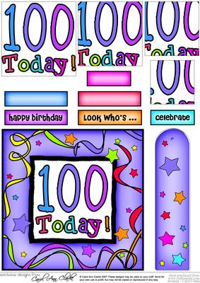 100th Birthday Quick Card with Pyramage