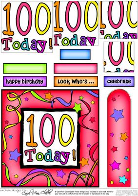 100th Birthday Quick Card with Pyramage