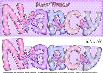 Large Dl Birthday Nancy Card & 3D Decoupage