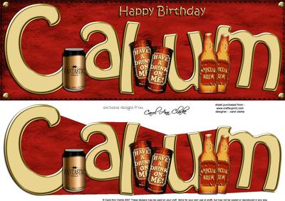 Large Dl Birthday Calum Card & 3D Decoupage