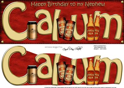 Large Dl Birthday to My Nephew Calum Card & 3D Decoupage