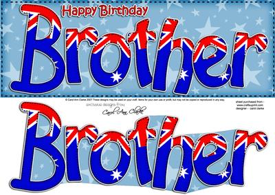 Australian Flag Birthday Brother Large Dl 3D Decoupage
