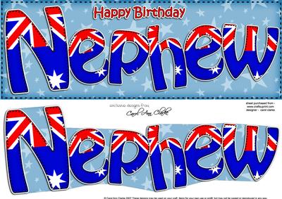 Australian Flag Birthday Nephew Large Dl 3D Decoupage