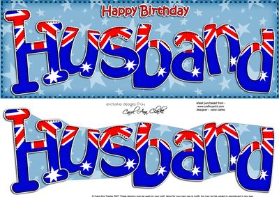 Australian Flag Birthday Husband Large Dl 3D Decoupage