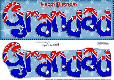 Australian Flag Birthday Grandad Large Dl 3D Decoupage