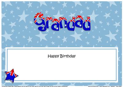 Australian Flag Birthday Grandad Large Dl Matching Insert