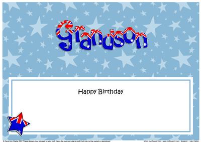 Australian Flag Birthday Grandson Large Dl Matching Insert