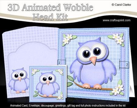 3D Hoot the Owl Animated Moveable Wobble Head Card