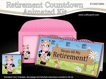 3D Milly Moo Cow Sleeps Till Retirement Countdown Card