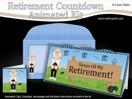 3D Bert Plays Bowls Sleeps Till Retirement Countdown Card