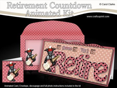 3D Scottie Dog Sleeps Till Retirement Countdown Card