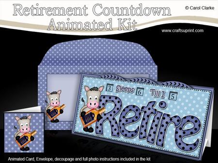 3D Gigi Horse Sleeps Till Retirement Countdown Moveable Card