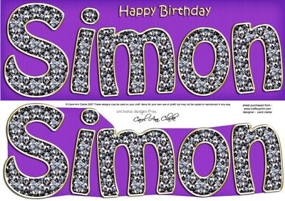 Large Dl Birthday Simon Quick Card 3D Decoupage