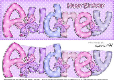 Large Dl Birthday Audrey Quick Card 3D Decoupage