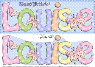 Large Dl Birthday Louise Quick Card 3D Decoupage