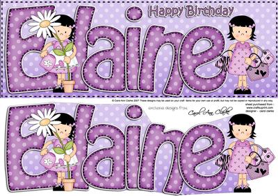 Large Dl Birthday Elaine Quick Card 3D Decoupage