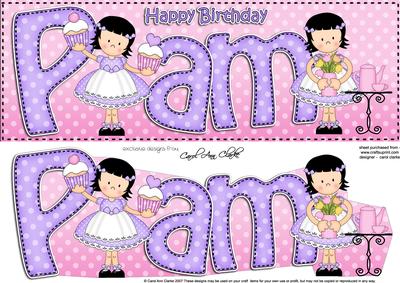 Large Dl Birthday Pam Quick Card 3D Decoupage
