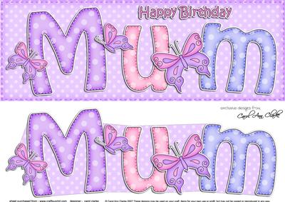Large Dl Birthday Mum Card & 3D Decoupage