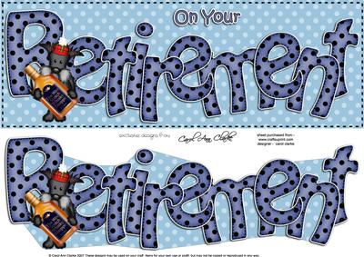 Large Dl Retirement Card & 3D Decoupage