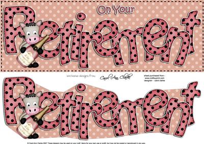 Large Dl Retirement Card & 3D Decoupage