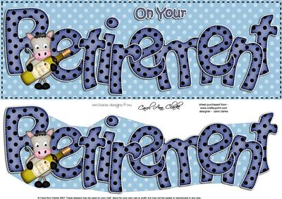 Large Dl Retirement Card & 3D Decoupage
