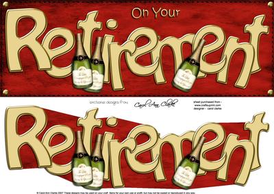 Large Dl Retirement Card & 3D Decoupage