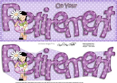 Large Dl Retirement Card & 3D Decoupage