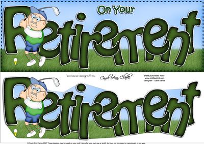 Large Dl Retirement Card & 3D Decoupage