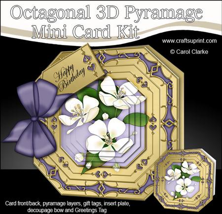 3D Apple Blossom Pyramage Octagonal Floral Mini Kit