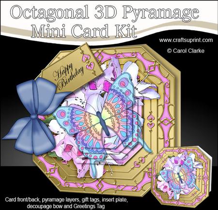 3D Flowers & Butterflies Pyramage Octagonal Floral Mini Kit