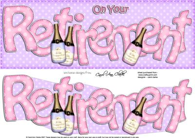 Large Dl Retirement Quick Card 3D Decoupage