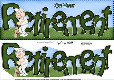 Large Dl Retirement Quick Card 3D Decoupage
