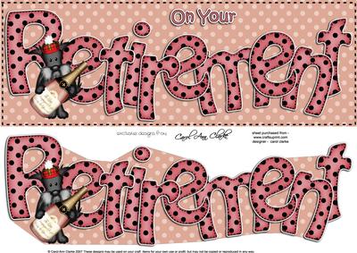 Large Dl Retirement Quick Card 3D Decoupage