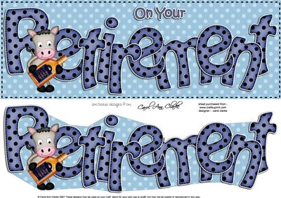 Large Dl Retirement Quick Card 3D Decoupage